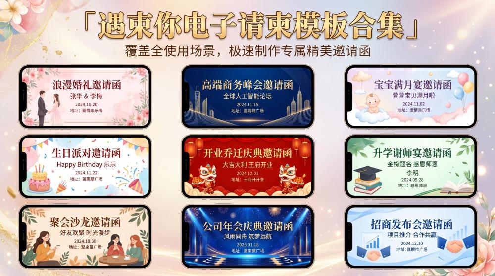 软萌暴击👶宝宝宴请柬天花板！卡通童趣款，新手也能5分钟搞定